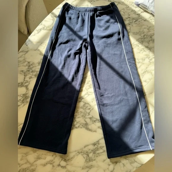 NWT Edikted Autumn Cotton Blend Sweat Pants Navy w White Side Stripe Womens XL - Picture 6 of 8